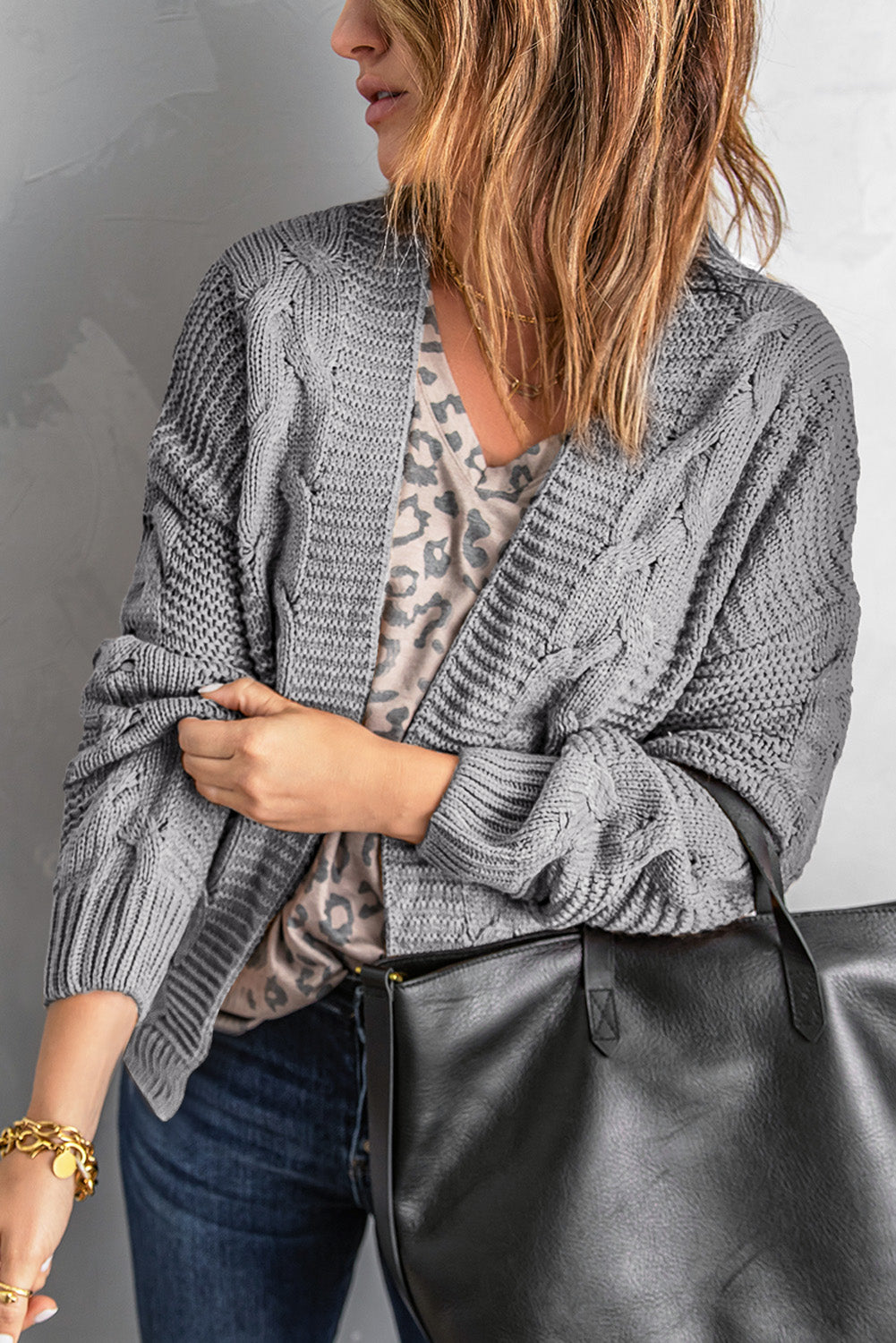 Olive Chunky Wide Long Sleeve Knit Cardigan