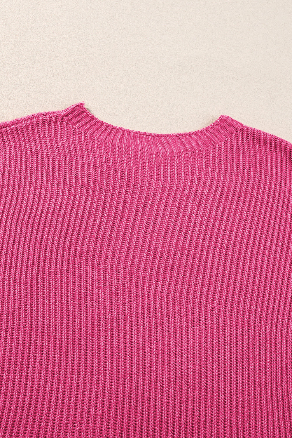 Haze Blue Short Sleeve Side Slit Oversized Sweater