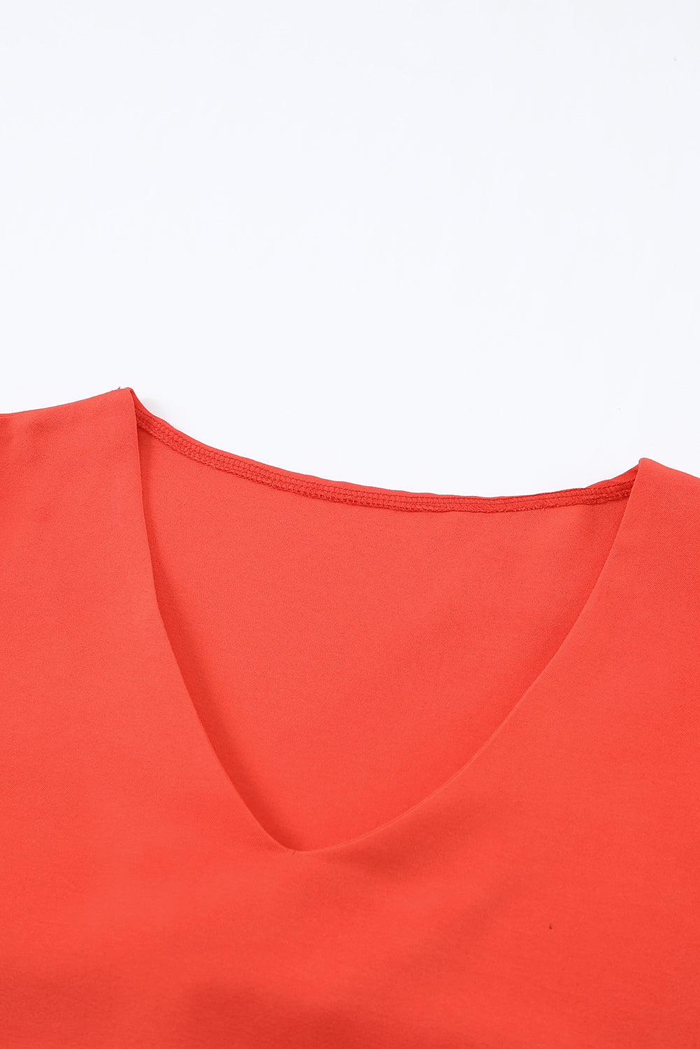 Green Flare Sleeve V Neck Loose Blouse