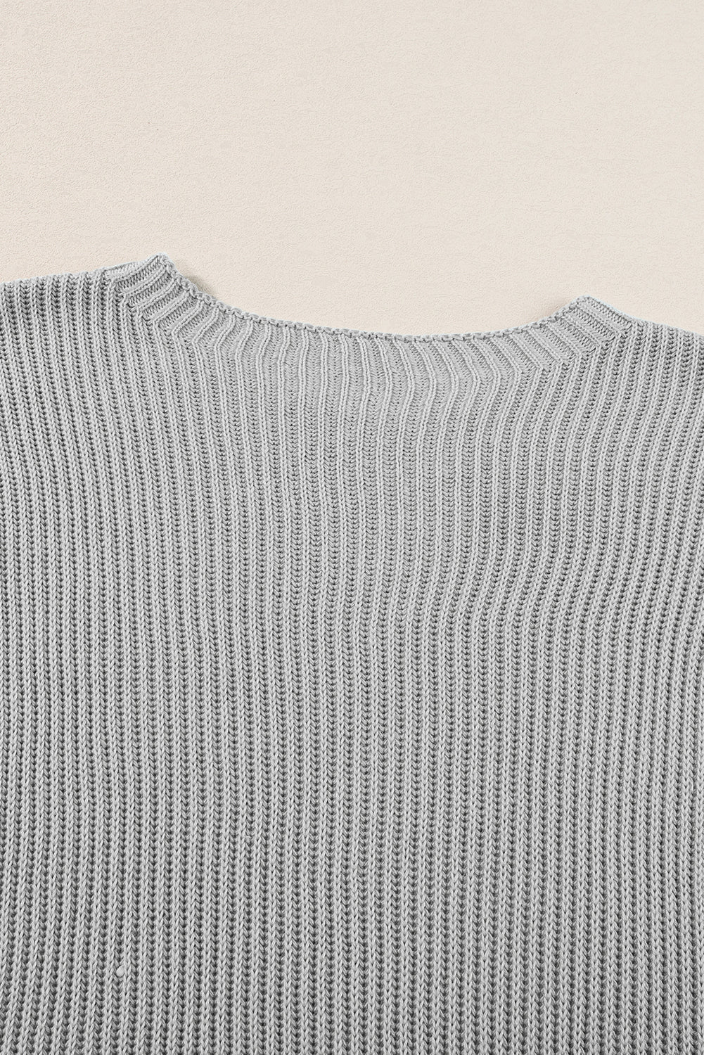 Haze Blue Short Sleeve Side Slit Oversized Sweater