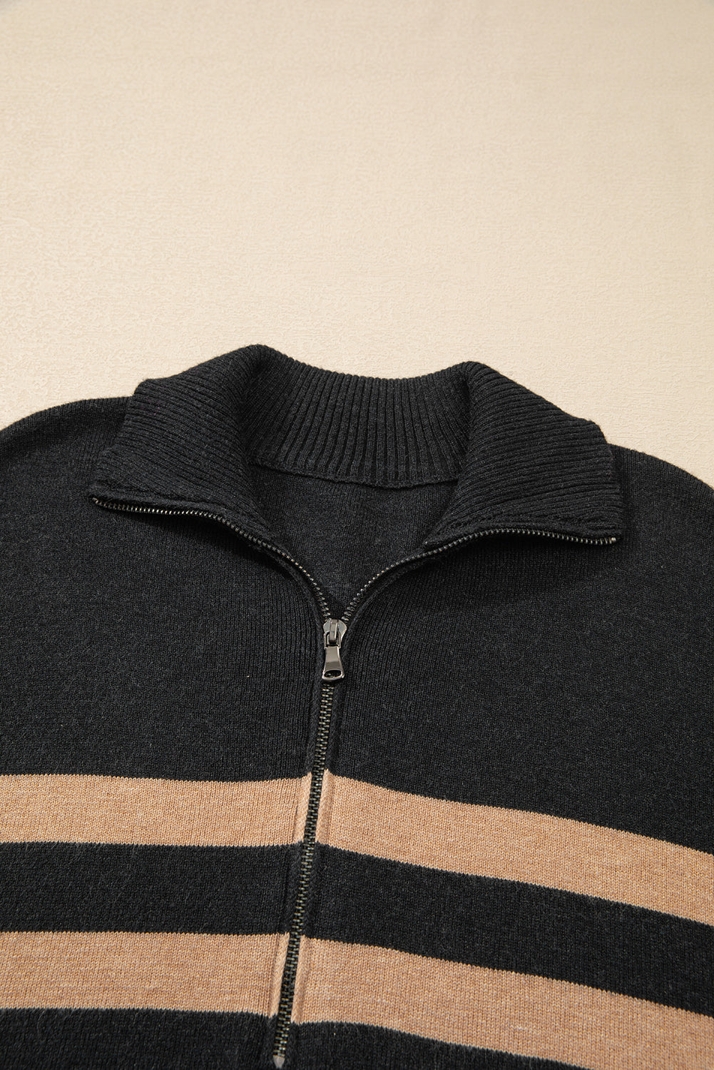Green Collared Quarter Zipper Oversized Sweater