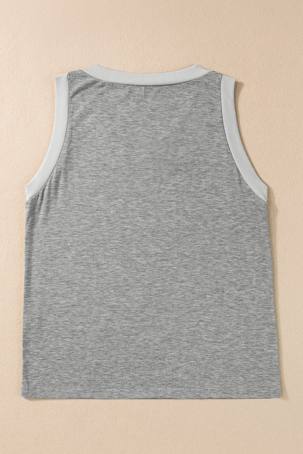 Simply Taupe Ribbed V Neck Tank