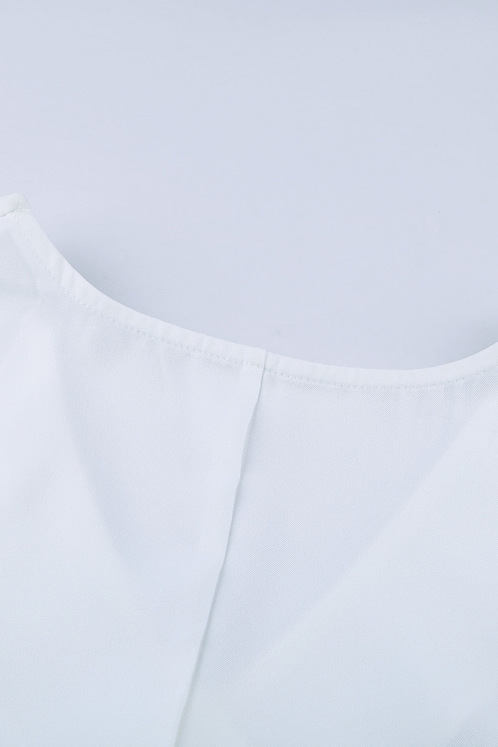 White V Neck 3/4 Sleeve High Low Hem Shirt