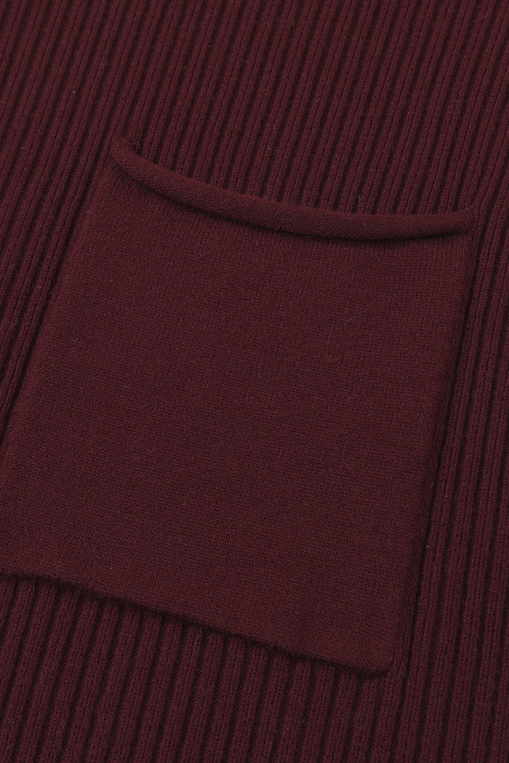 Beau Blue Patch Pocket Ribbed Knit Short Sleeve Sweater