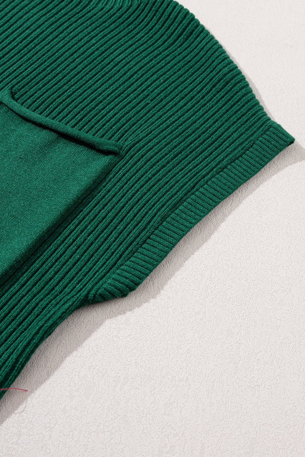Beau Blue Patch Pocket Ribbed Knit Short Sleeve Sweater