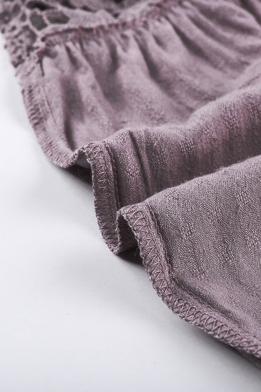 Purple Crochet Lace Button Top