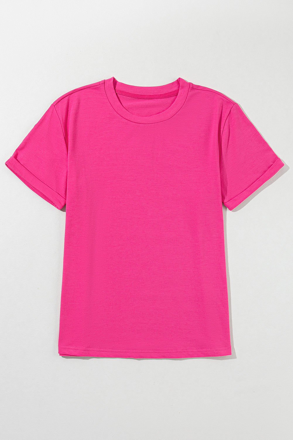 Khaki Casual Plain Crew Neck Tee