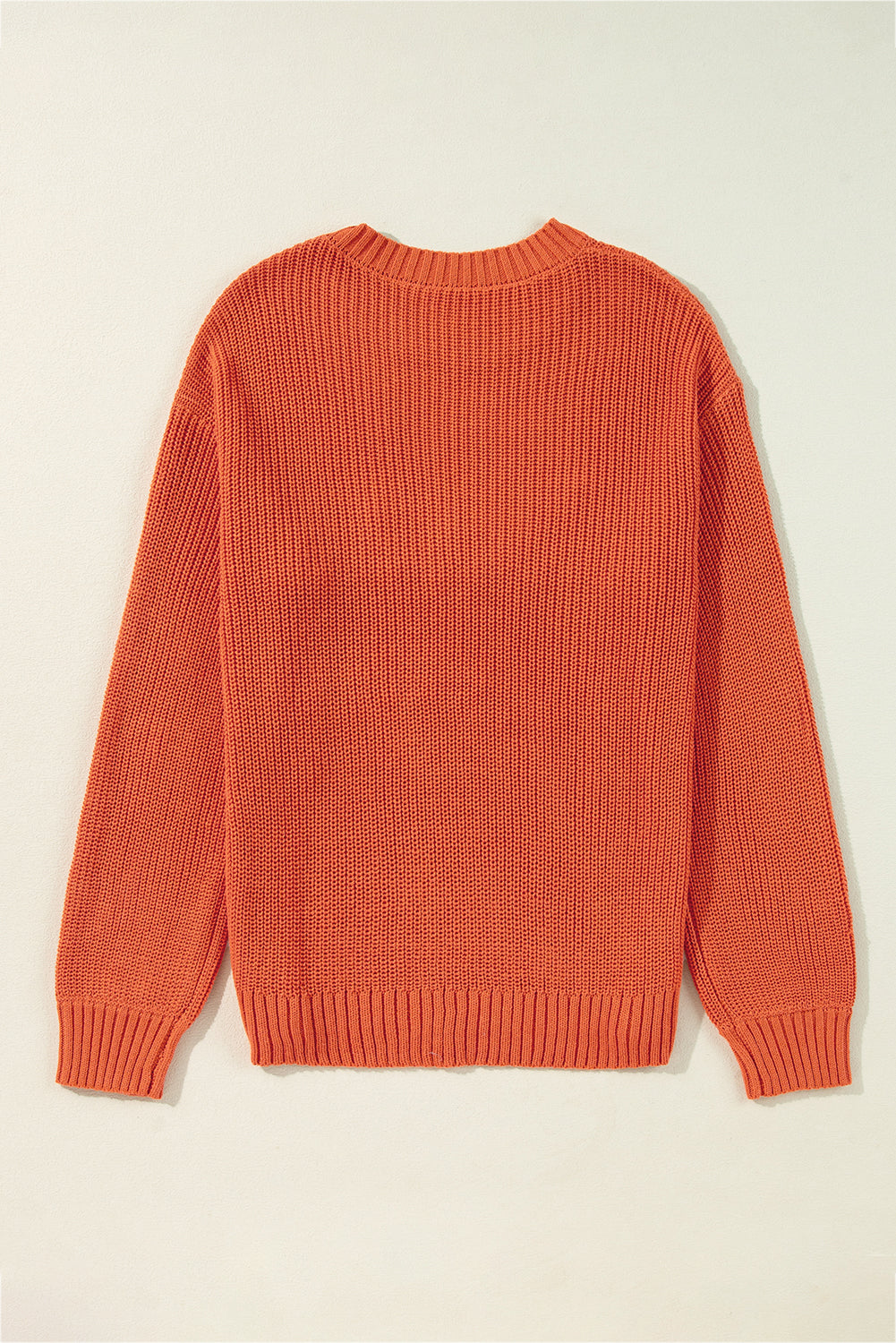 Red Sandalwood Thanks Giving Letter Graphic Crew Neck Sweater