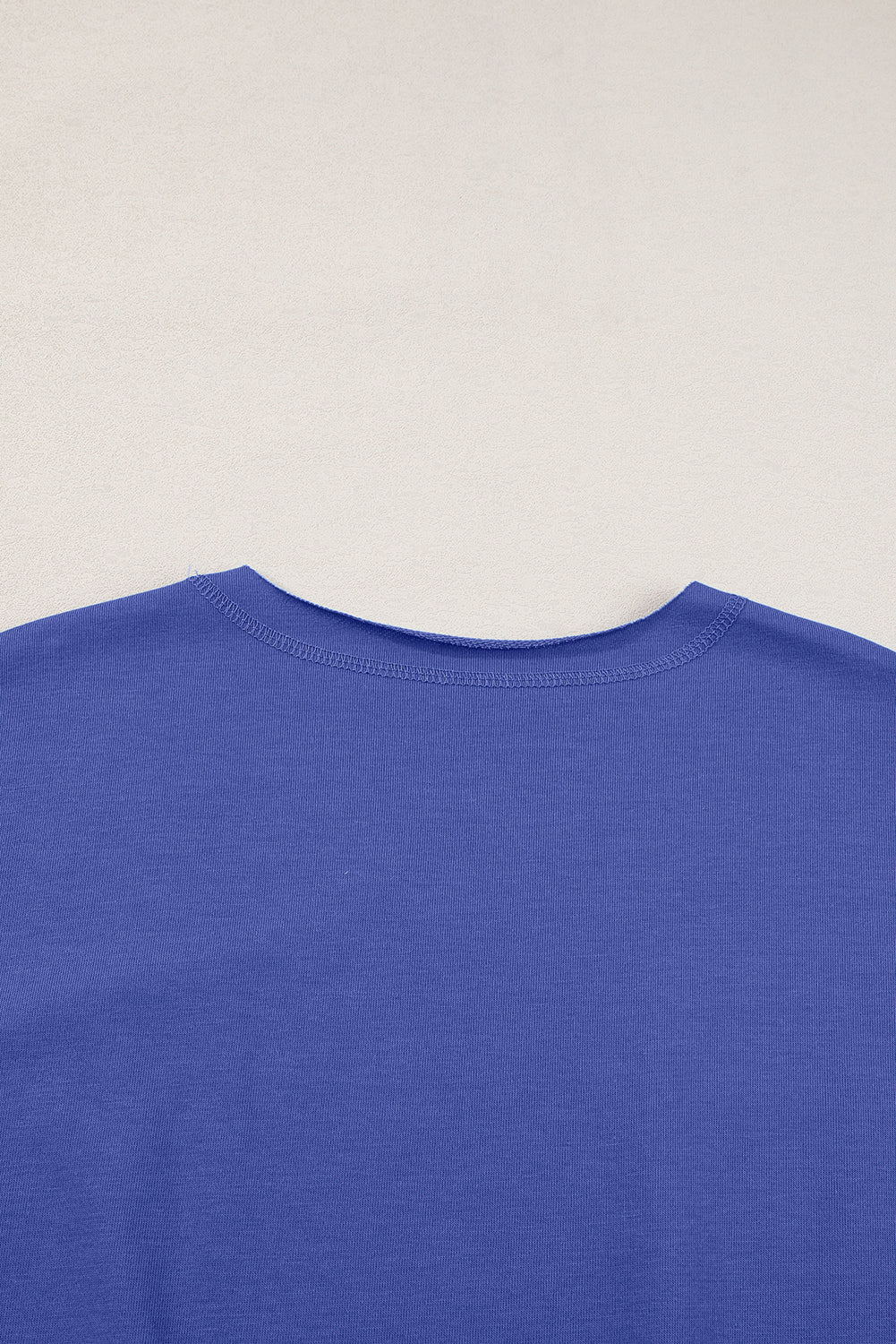 Light Grey USA Lettering Patch Notched Neck Loose Tee