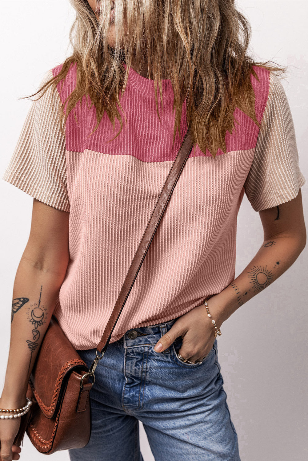 Skobeloff Rib Textured Colorblock T Shirt