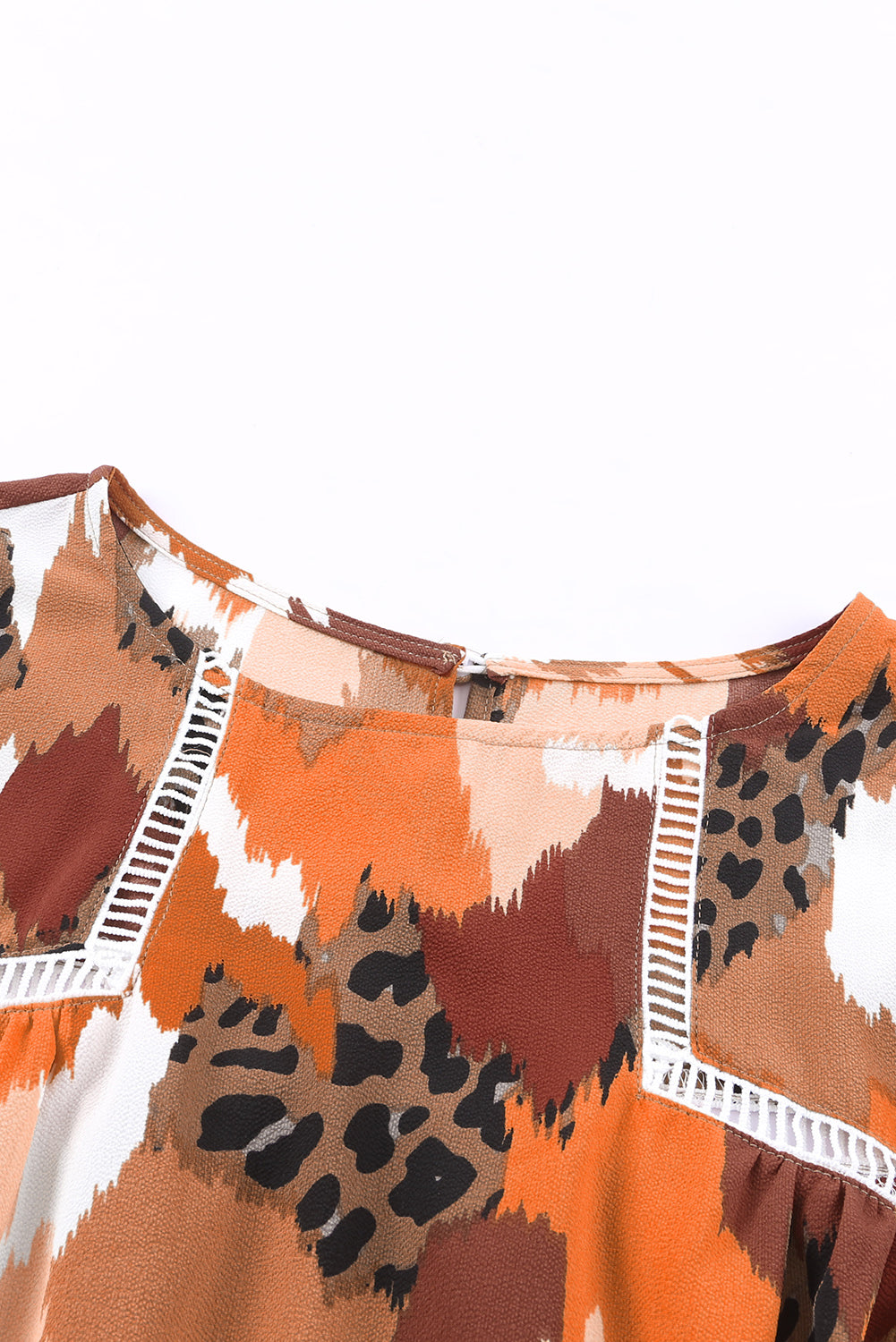 Pink Abstract Printed Long Sleeve Blouse