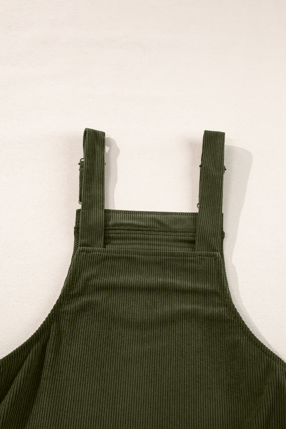 Black Solid Front Pockets Sleeveless Corduroy Overall Dress