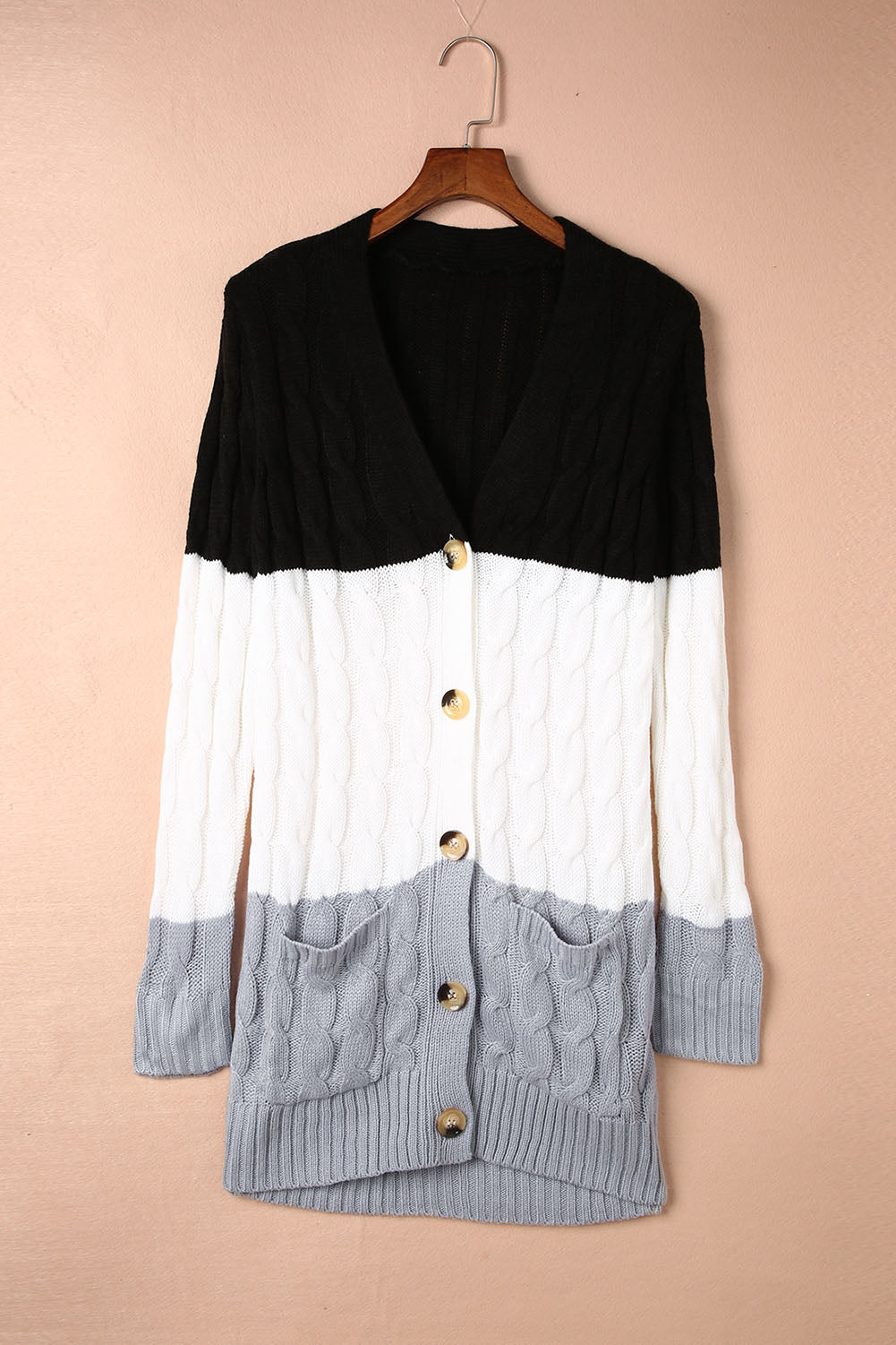 Sky Blue Button Pocket Knit Cardigan