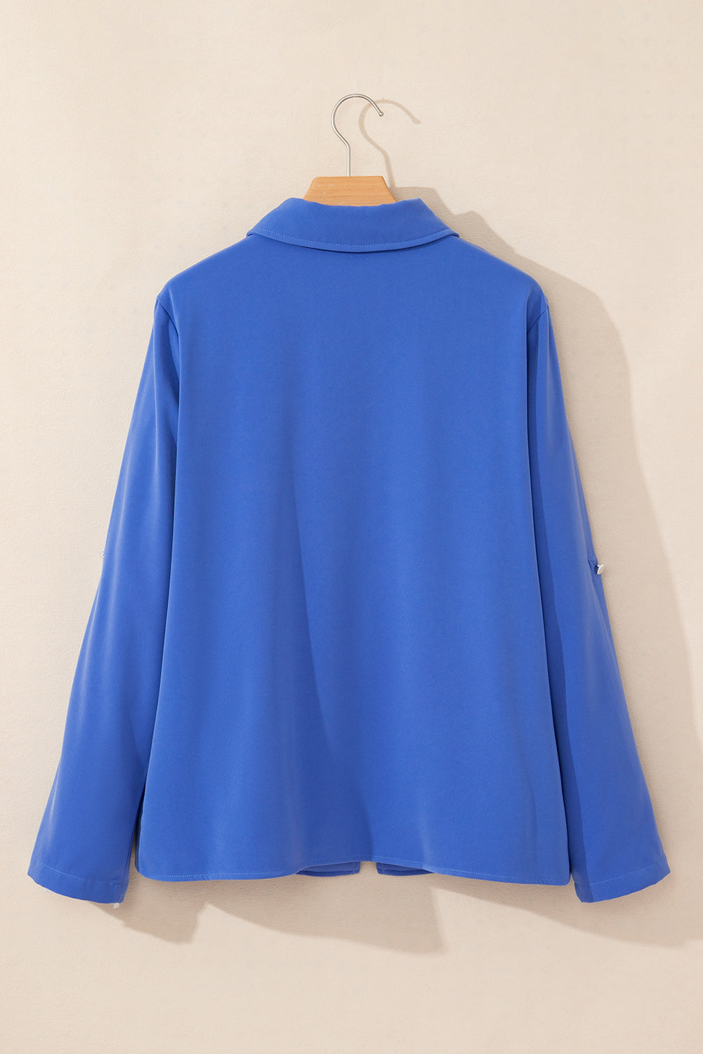 Red Dahlia Collar Tab Sleeve Zip Up Flap Detail Jacket