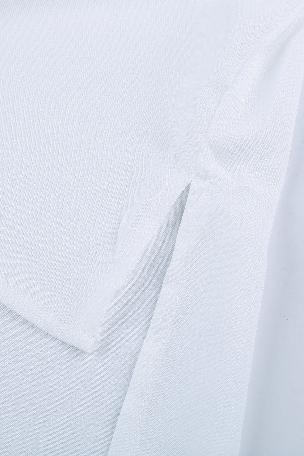 White V Neck 3/4 Sleeve High Low Hem Shirt