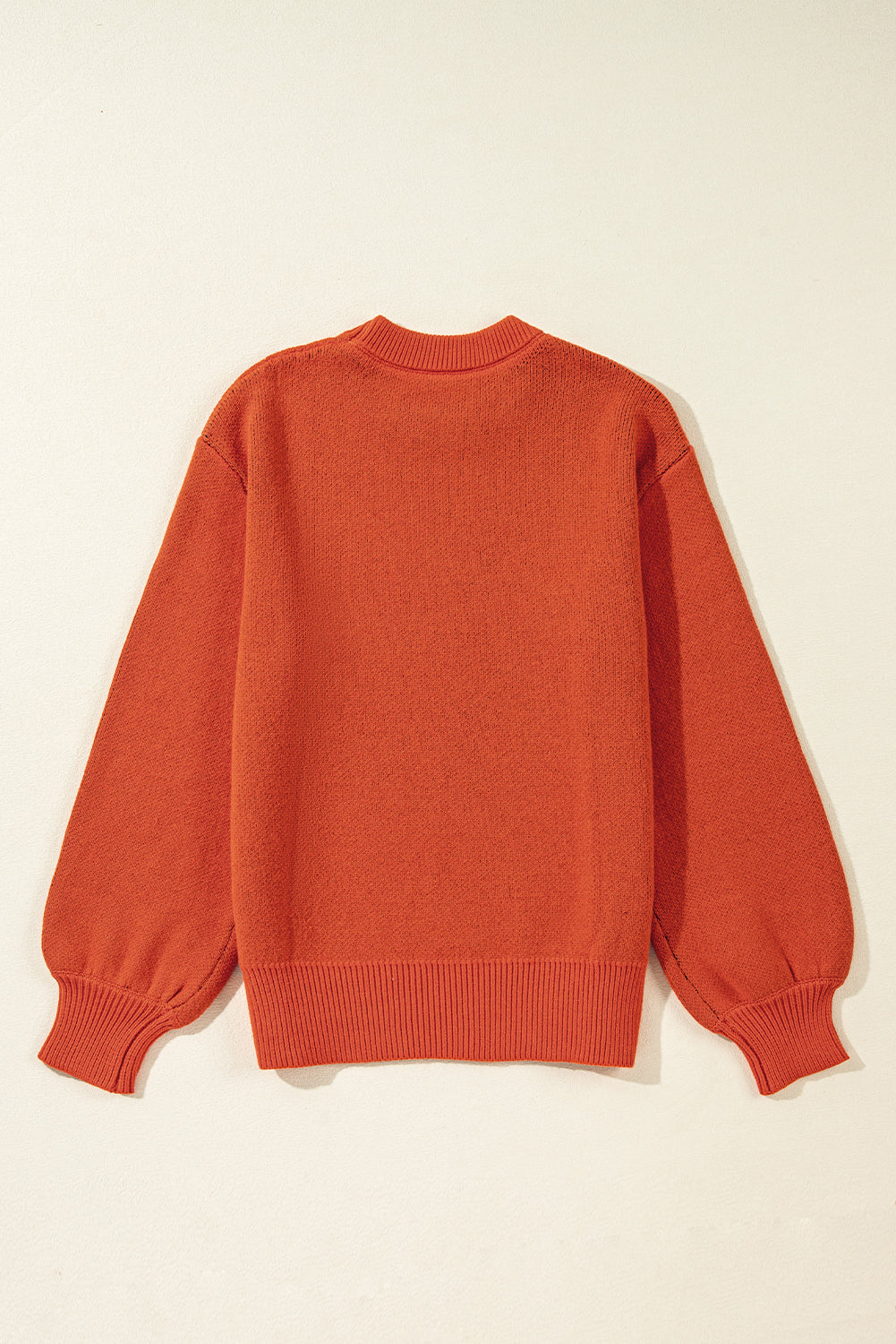 Black Halloween Pumpkin Face Pattern Drop Shoulder Sweater