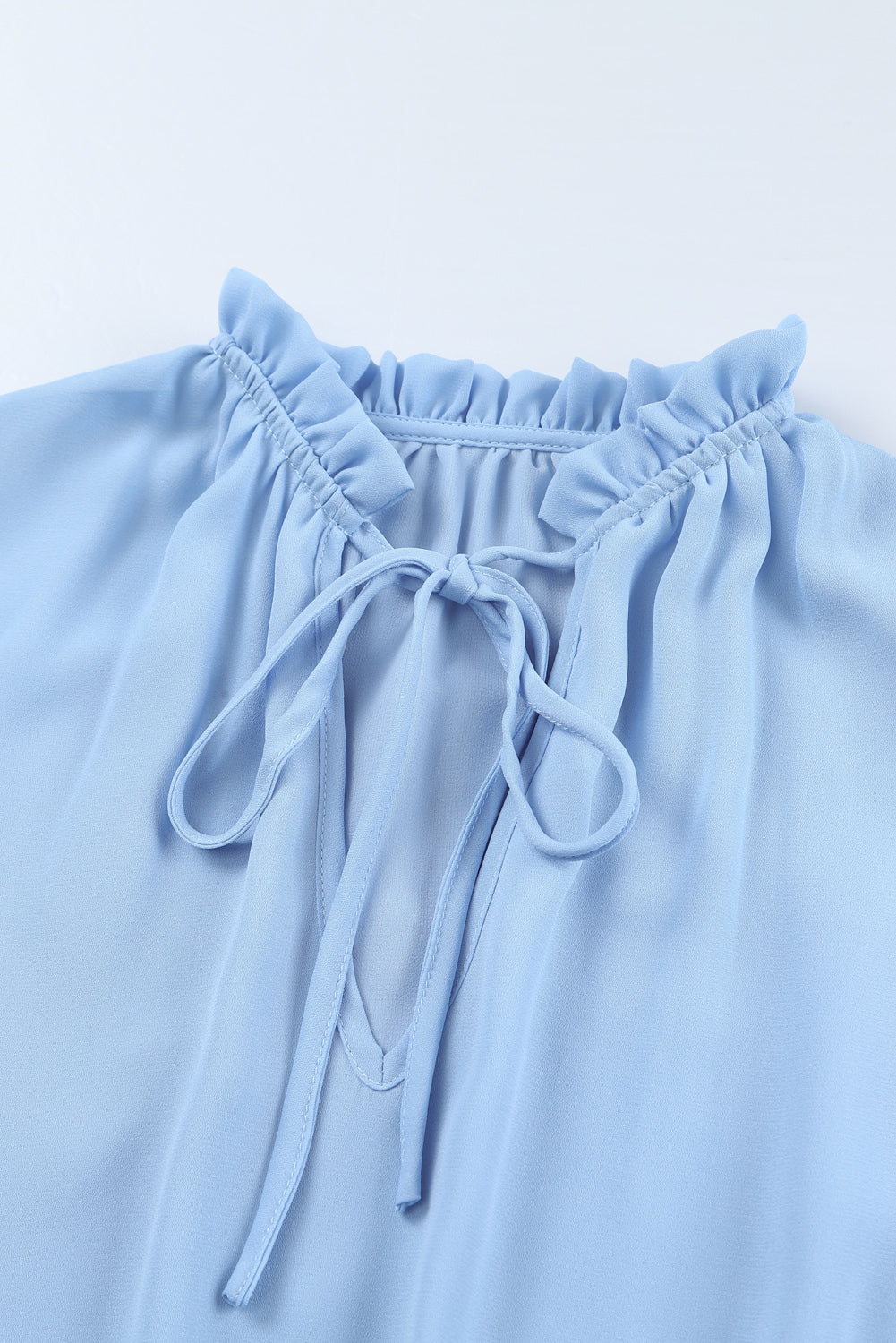 V Neck Long Sleeve Ruffle Tiered Mini Dress