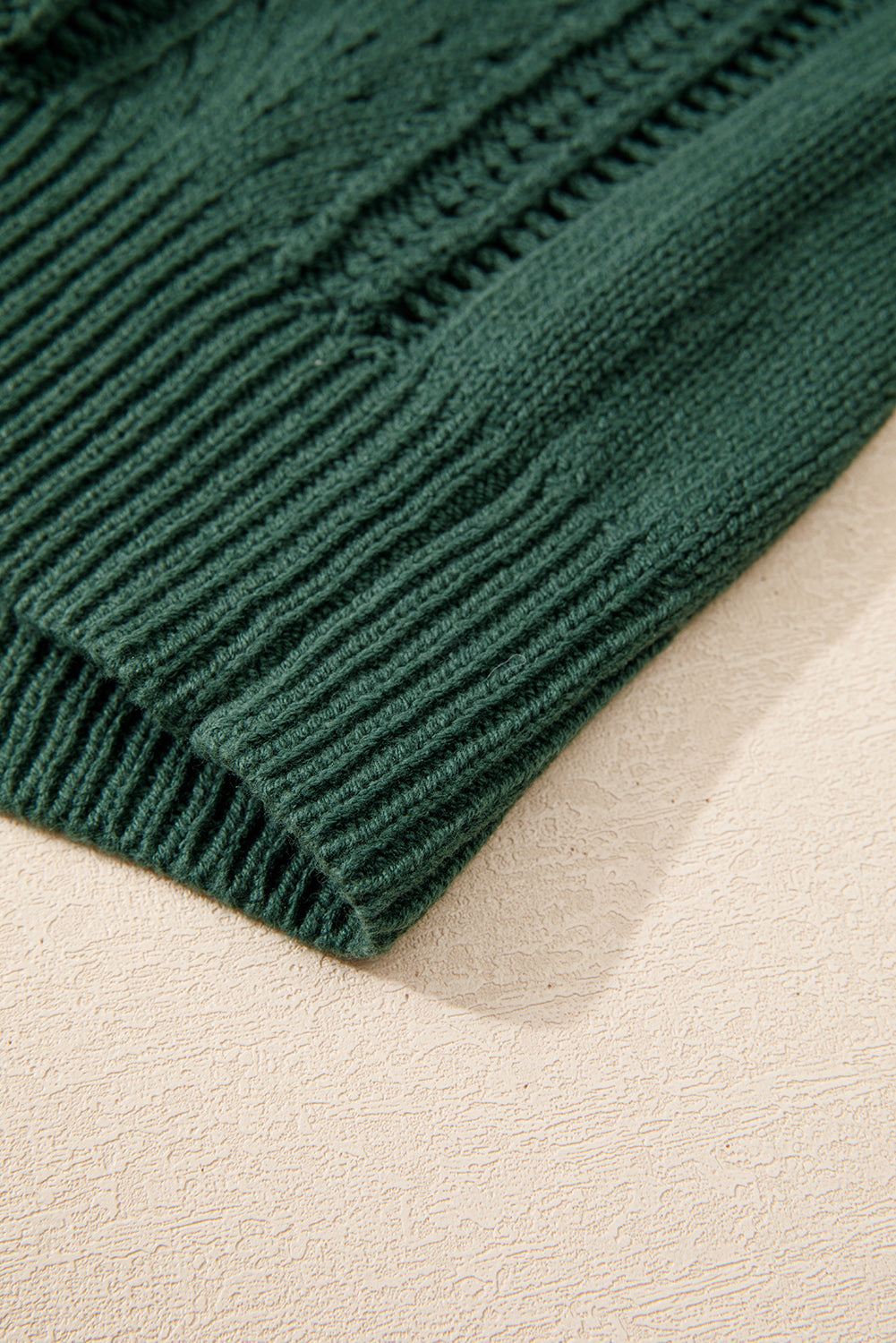 Black Open Knit Drop Shoulder Sweater Cardigan