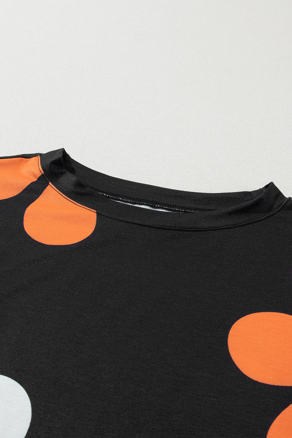 White Bowknot Print Bubble Sleeve Tee