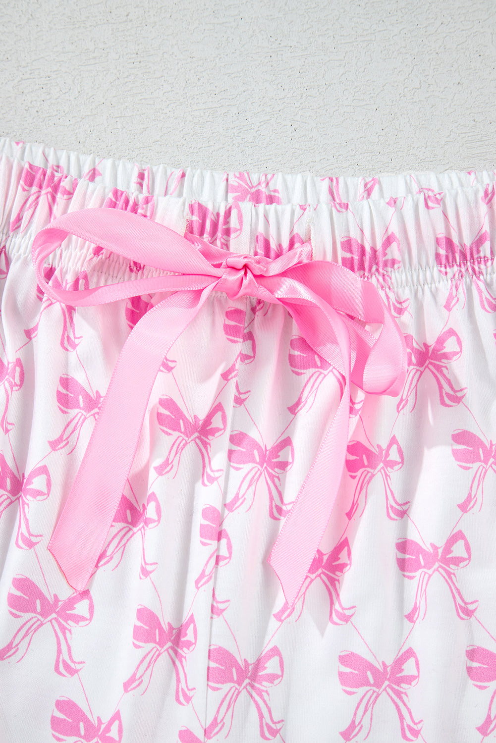 Green Clover Printed Short Sleeve and Ruffled Shorts Pajama Set