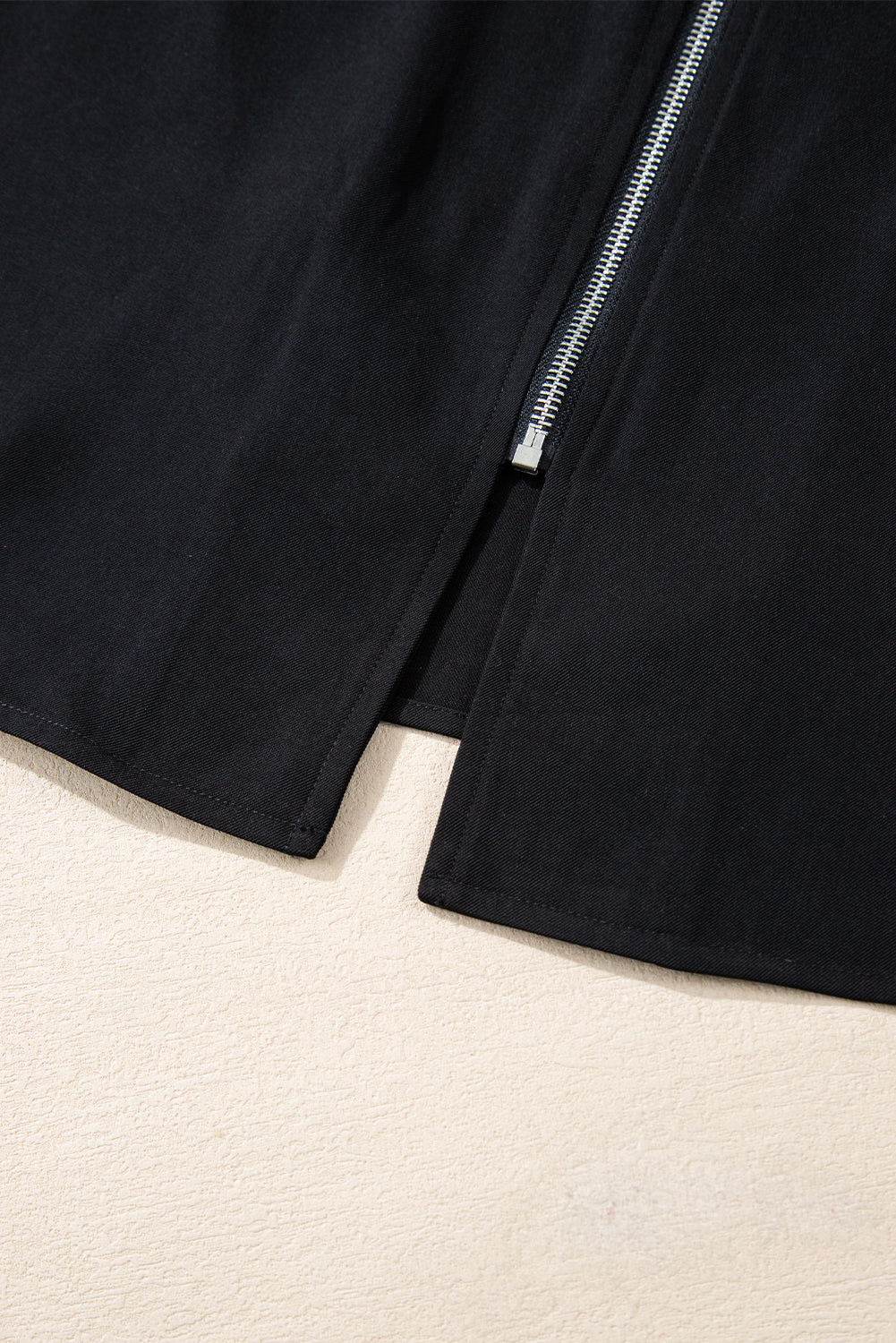 Red Dahlia Collar Tab Sleeve Zip Up Flap Detail Jacket