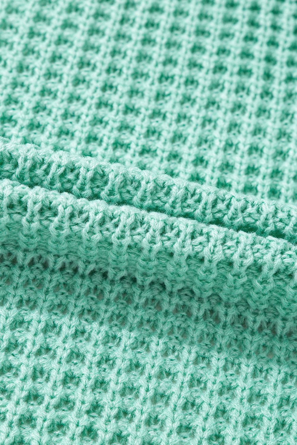 Green Long Line Open Front Knitted Cardigan with Pockets