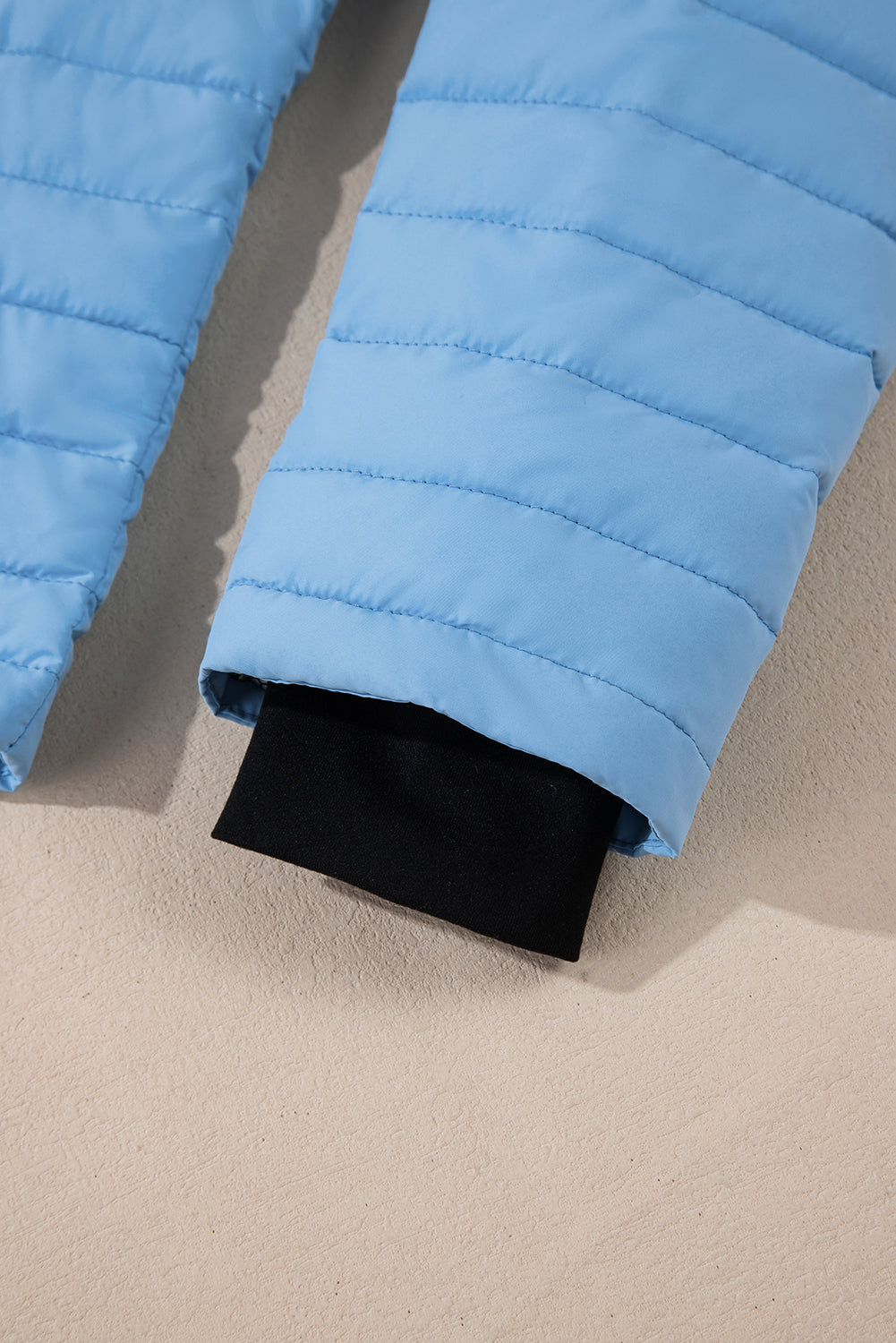Burgundy Solid Color Quilted Zip-up Puffer Jacket