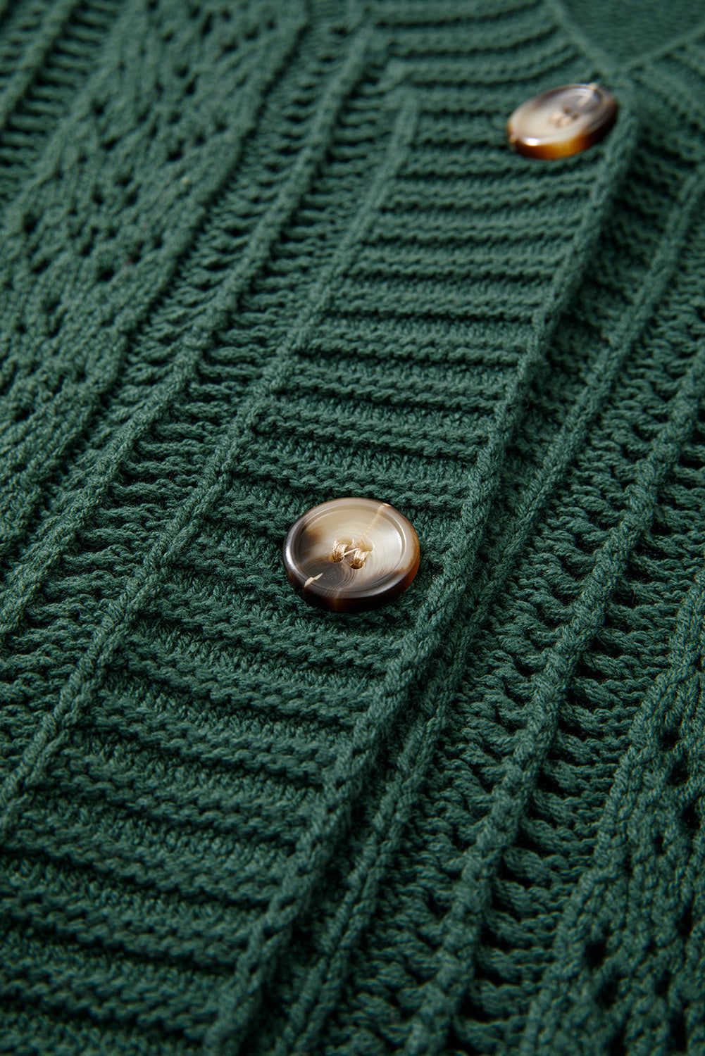 Black Open Knit Drop Shoulder Sweater Cardigan