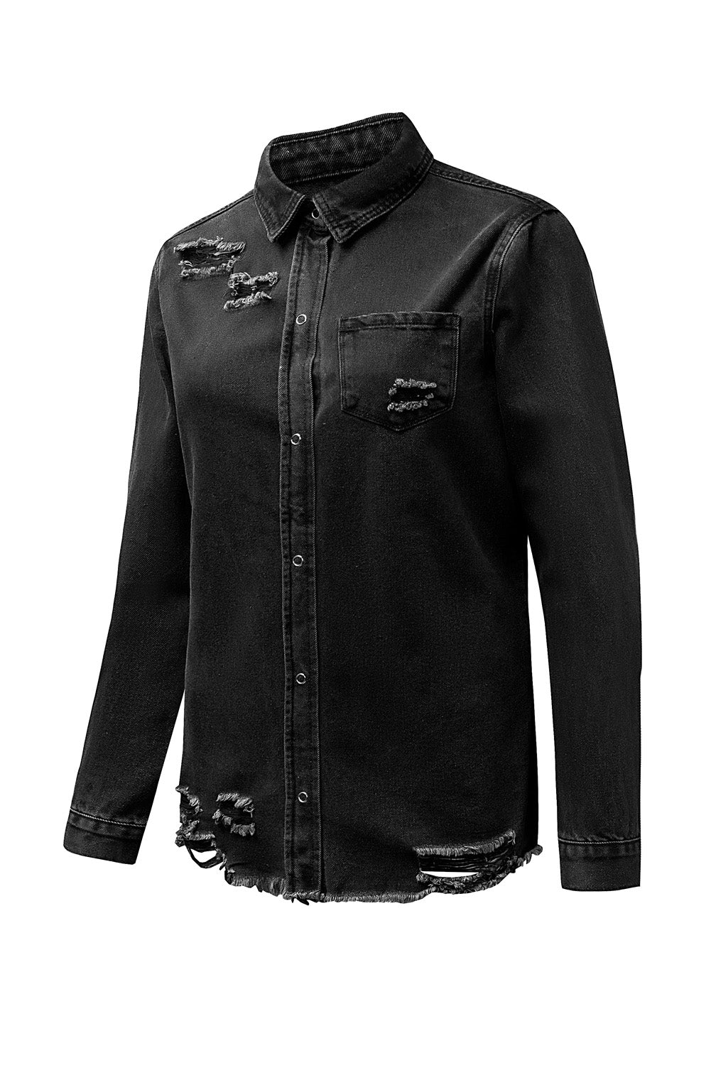 Green Ripped Denim Jacket
