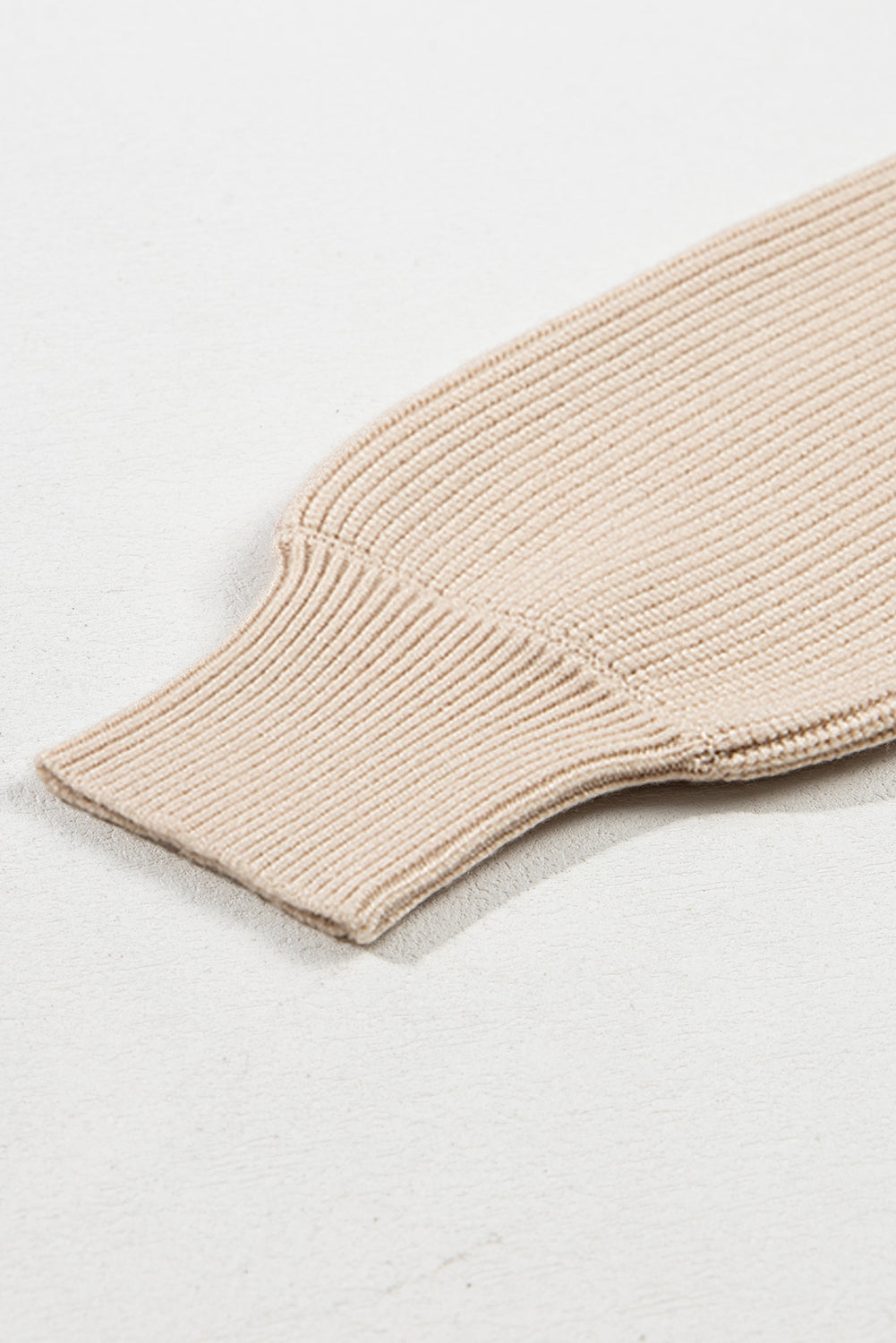Coffee Lantern Sleeve V Neck Knot Back Sweater