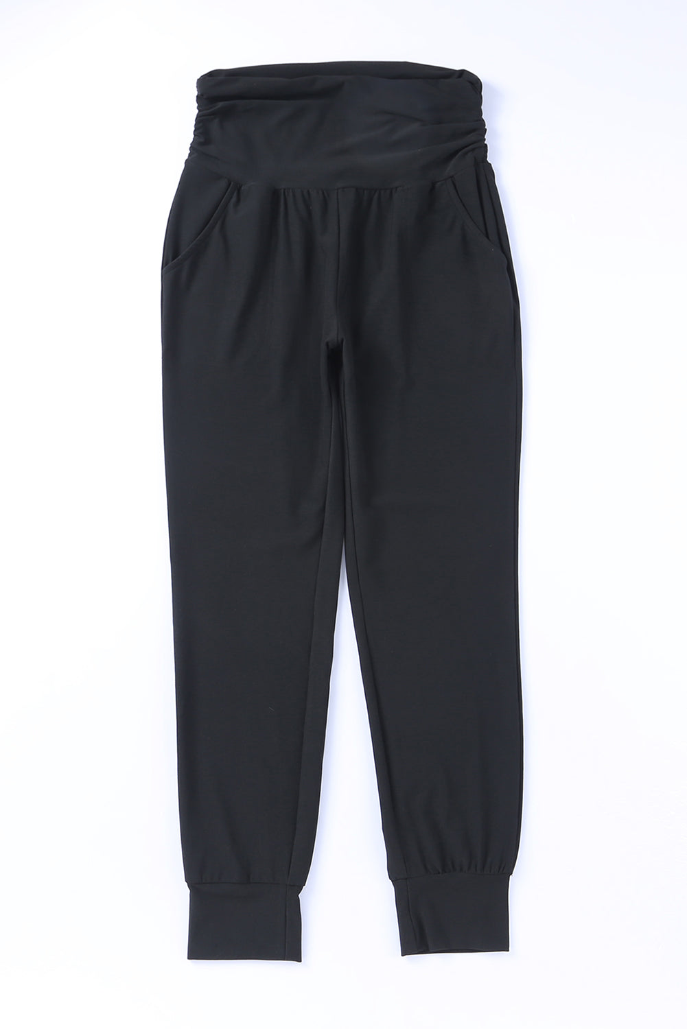 Gray High Waist Pleated Pocket Leggings