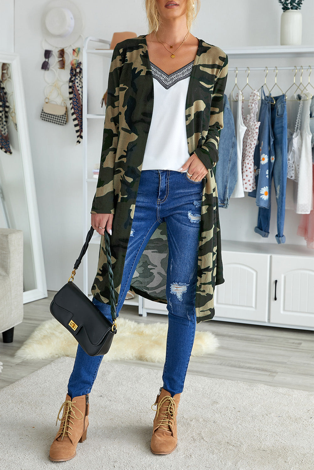Snake Print Long Cardigan