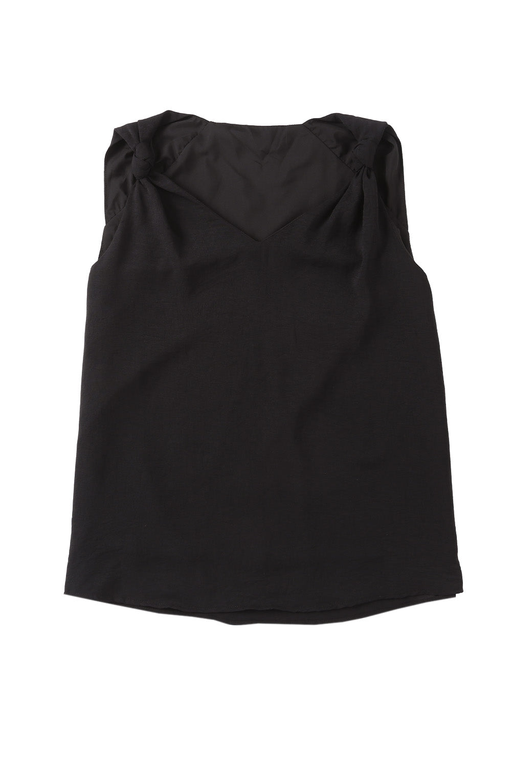 Rose White V Neck Knotted Shoulder Vest