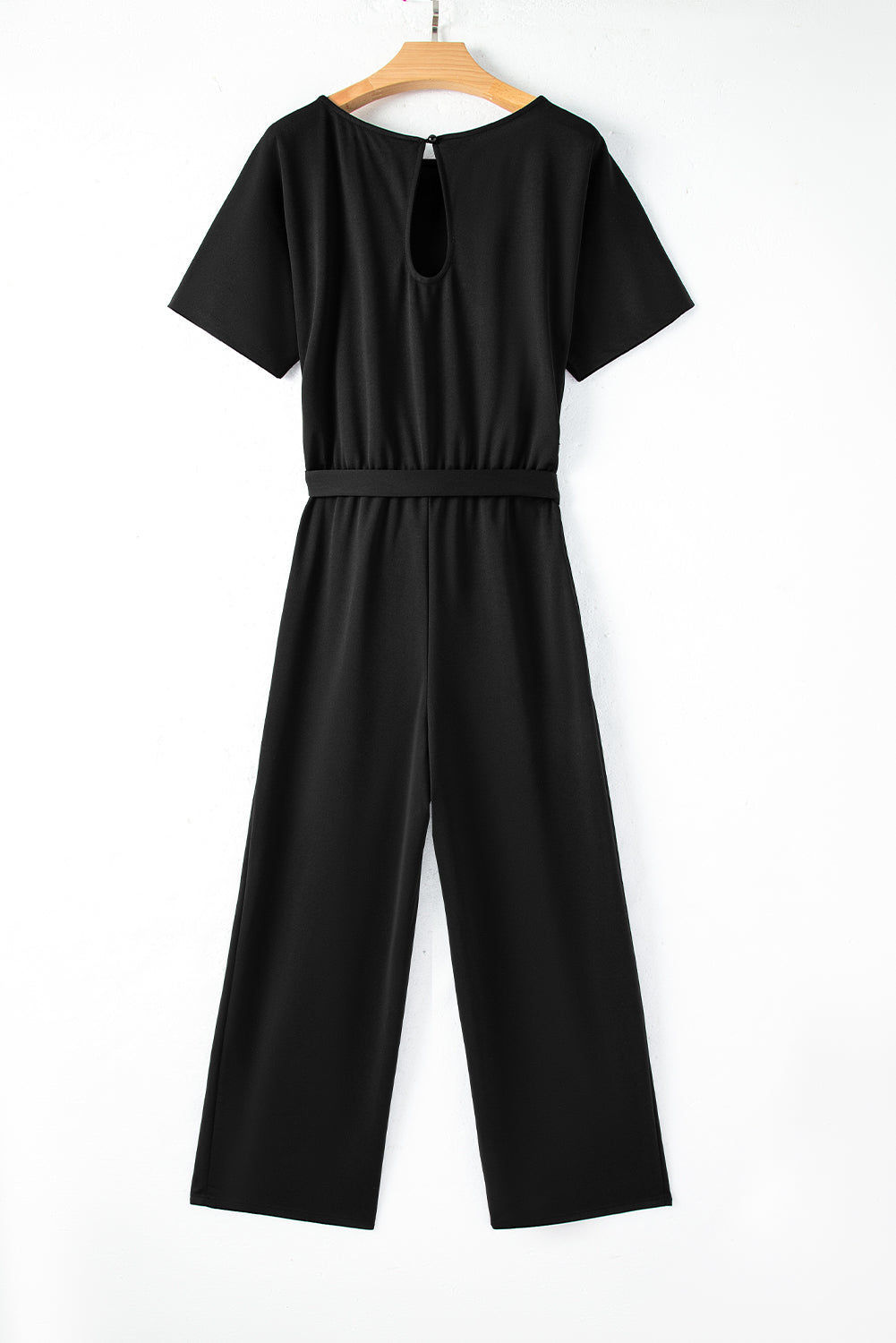 Blue Belted Wide Leg Jumpsuit