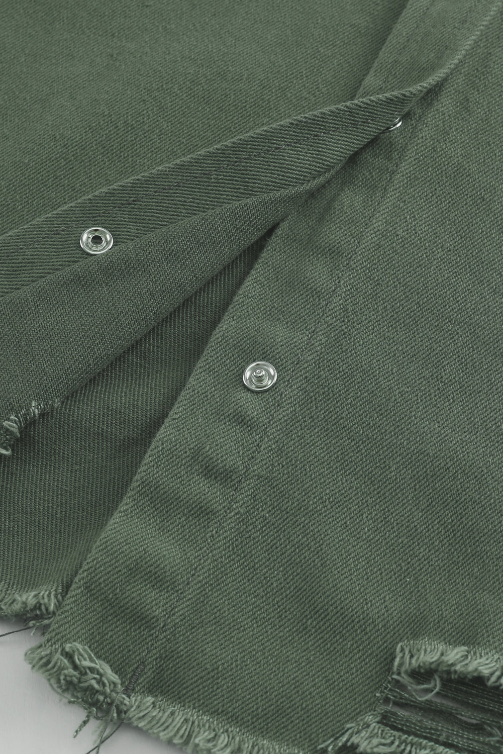 Green Ripped Denim Jacket