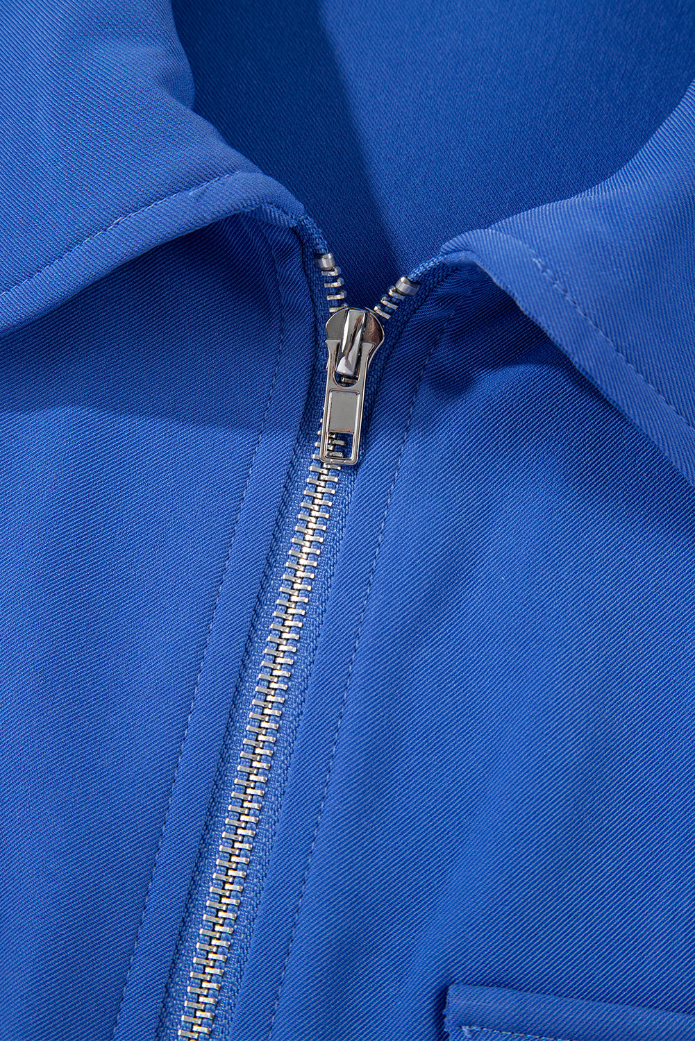 Red Dahlia Collar Tab Sleeve Zip Up Flap Detail Jacket