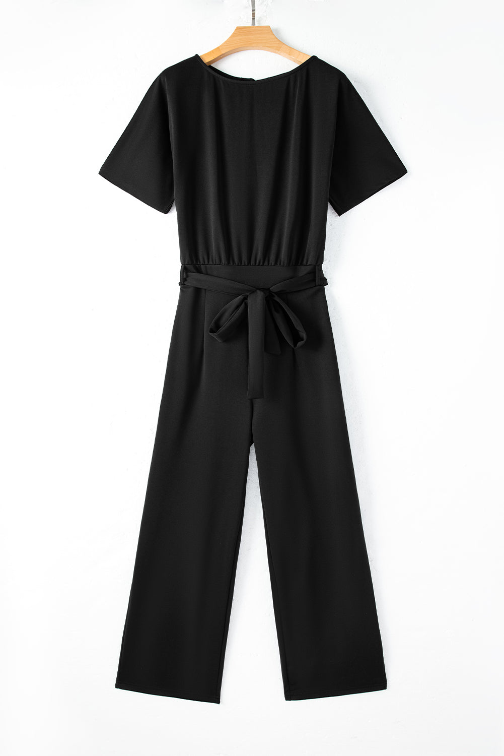 Blue Belted Wide Leg Jumpsuit