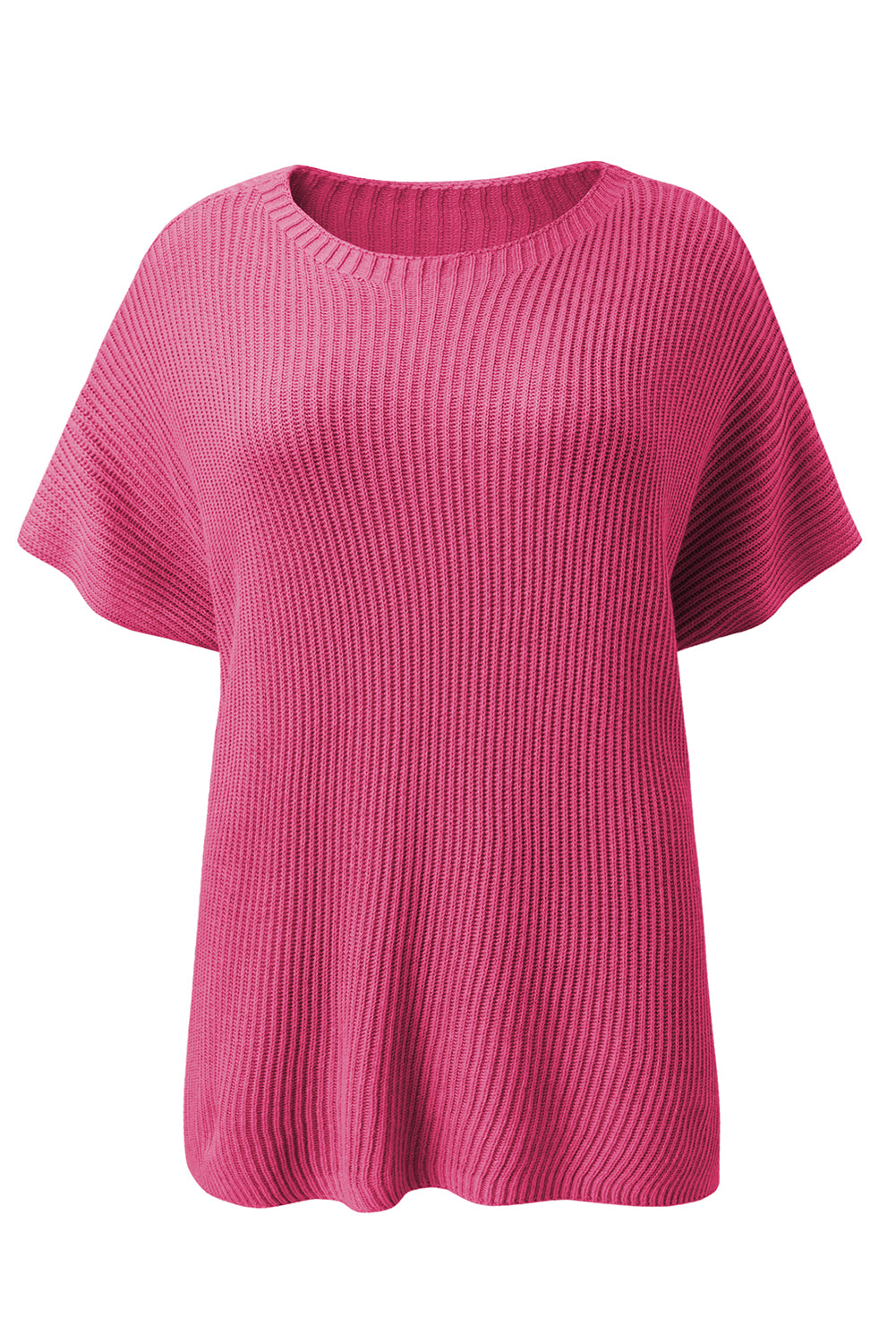 Haze Blue Short Sleeve Side Slit Oversized Sweater