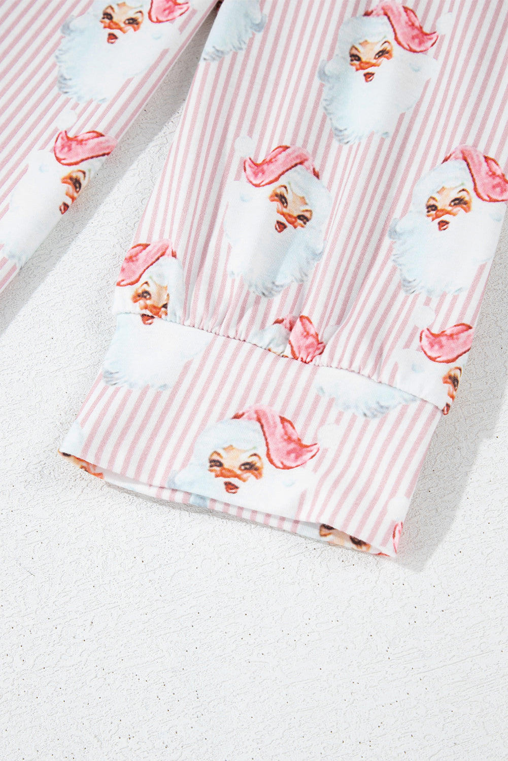 Sky Blue Santa Claus Striped Print Loose Fit Two Piece Lounge Set