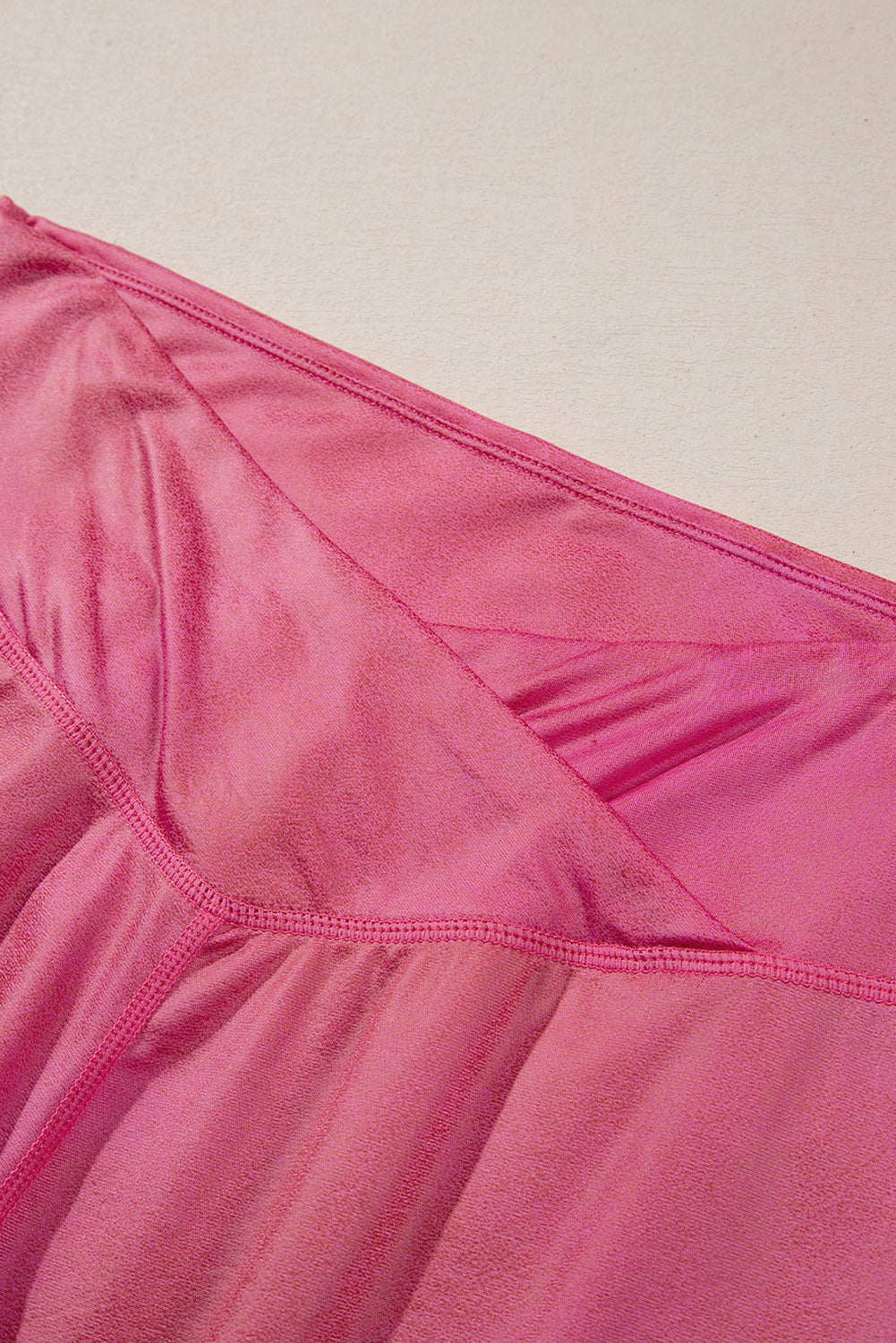 Rose Red Crossed Dip Waist Sleek Leather Leggings