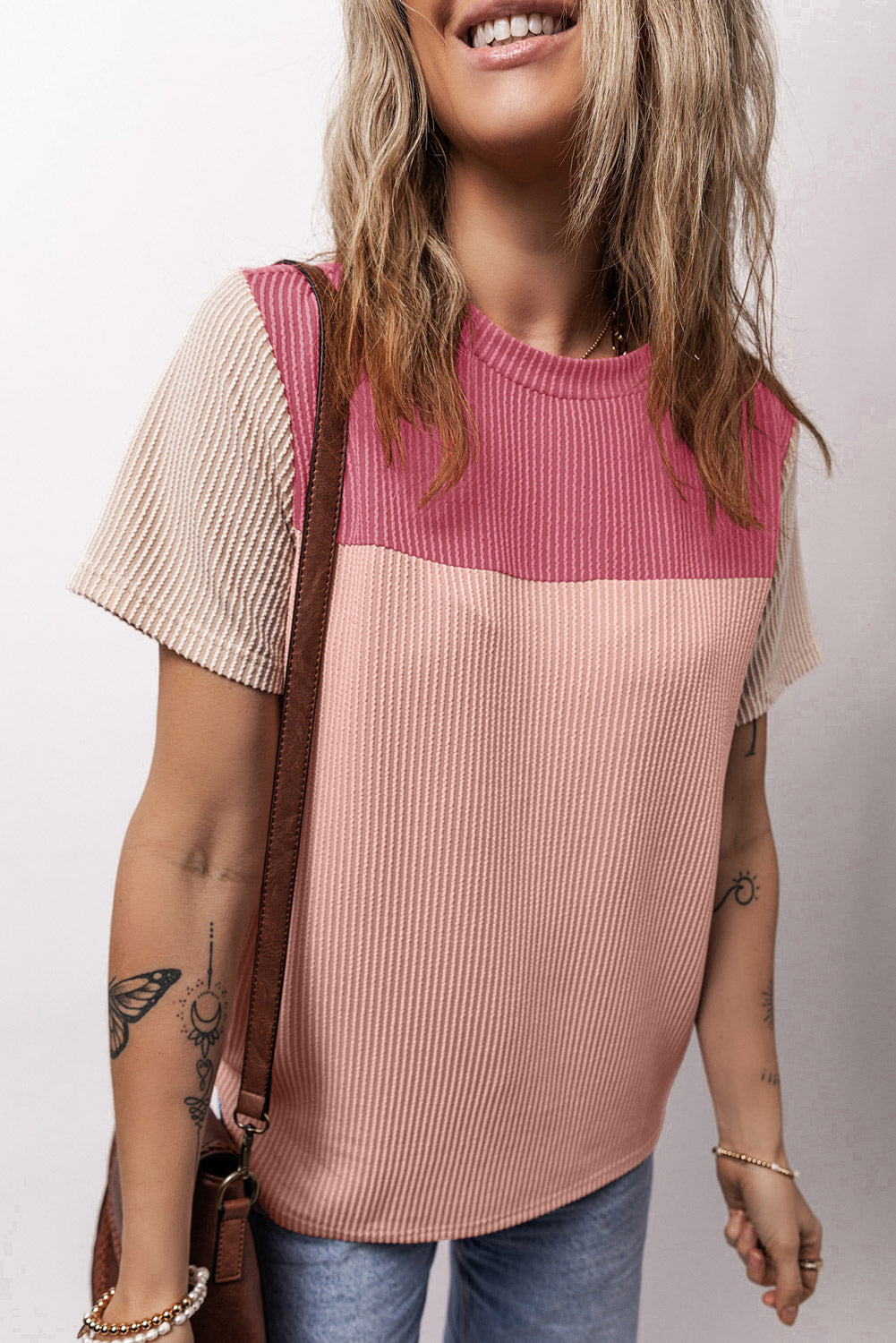 Skobeloff Rib Textured Colorblock T Shirt