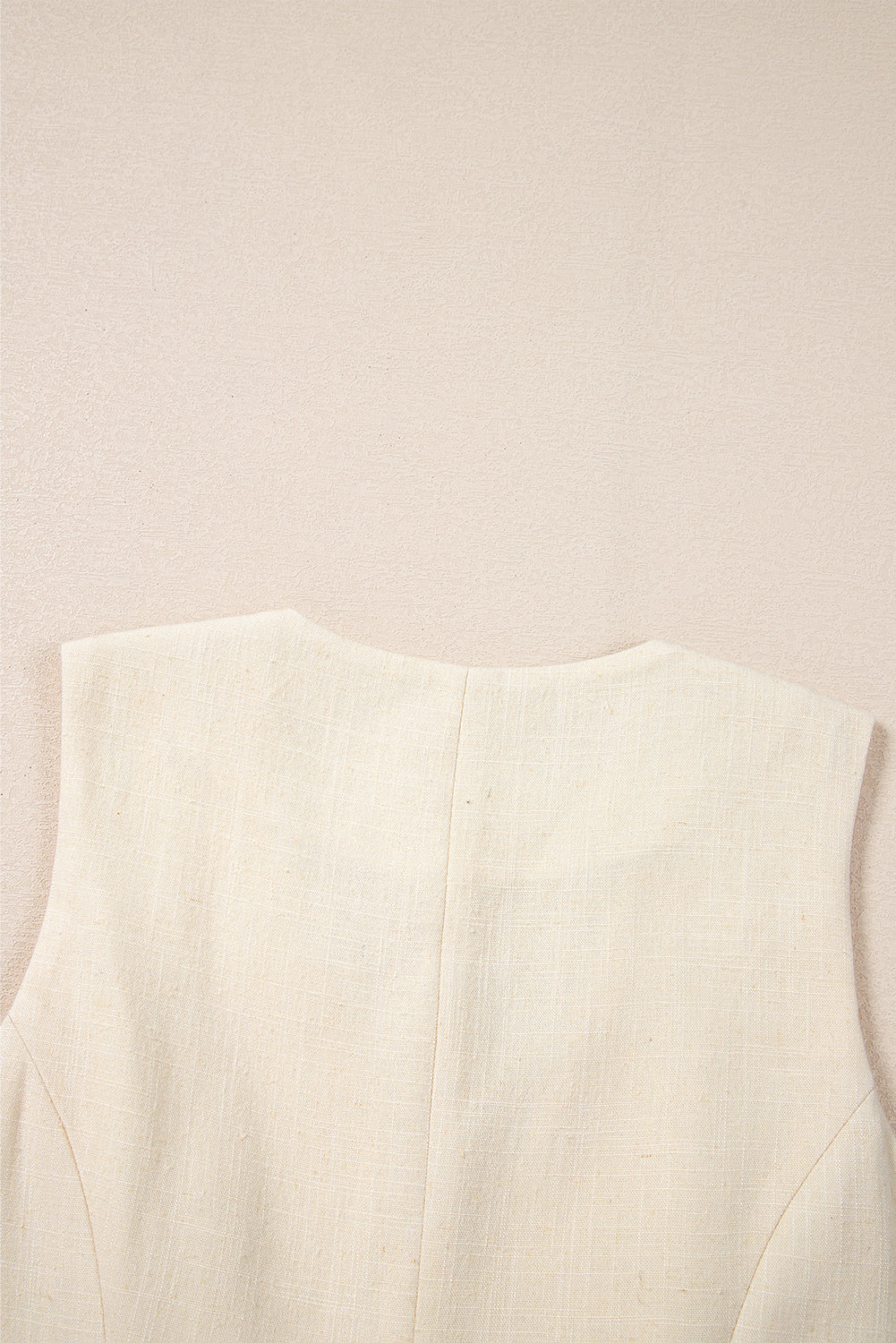 White Slim Fit Buttoned V Neck Vest