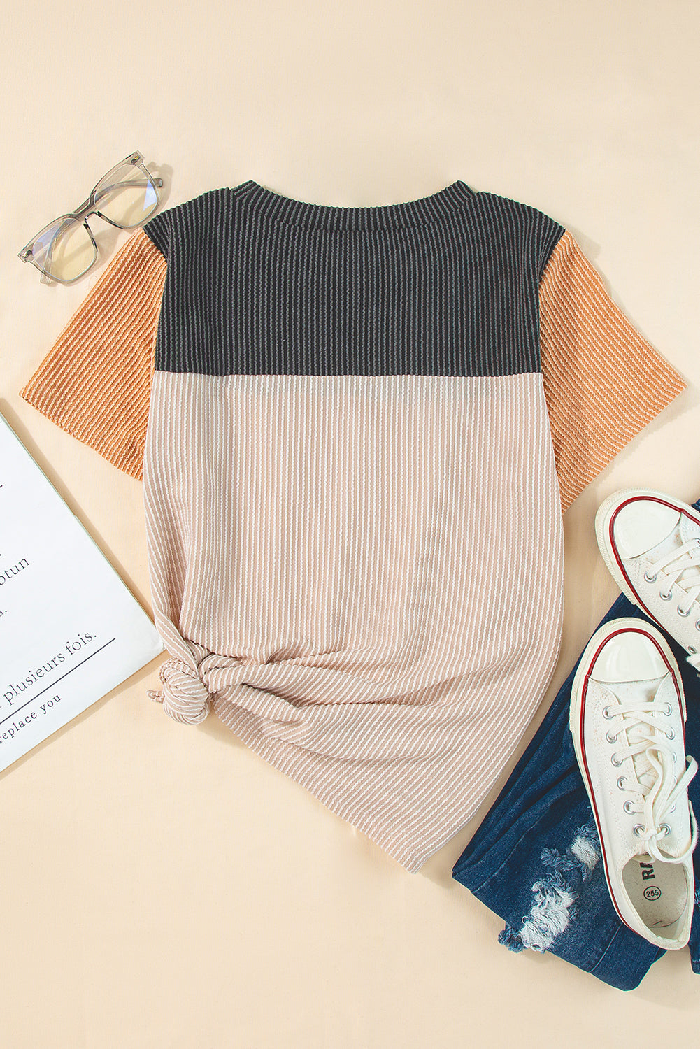 Skobeloff Rib Textured Colorblock T Shirt