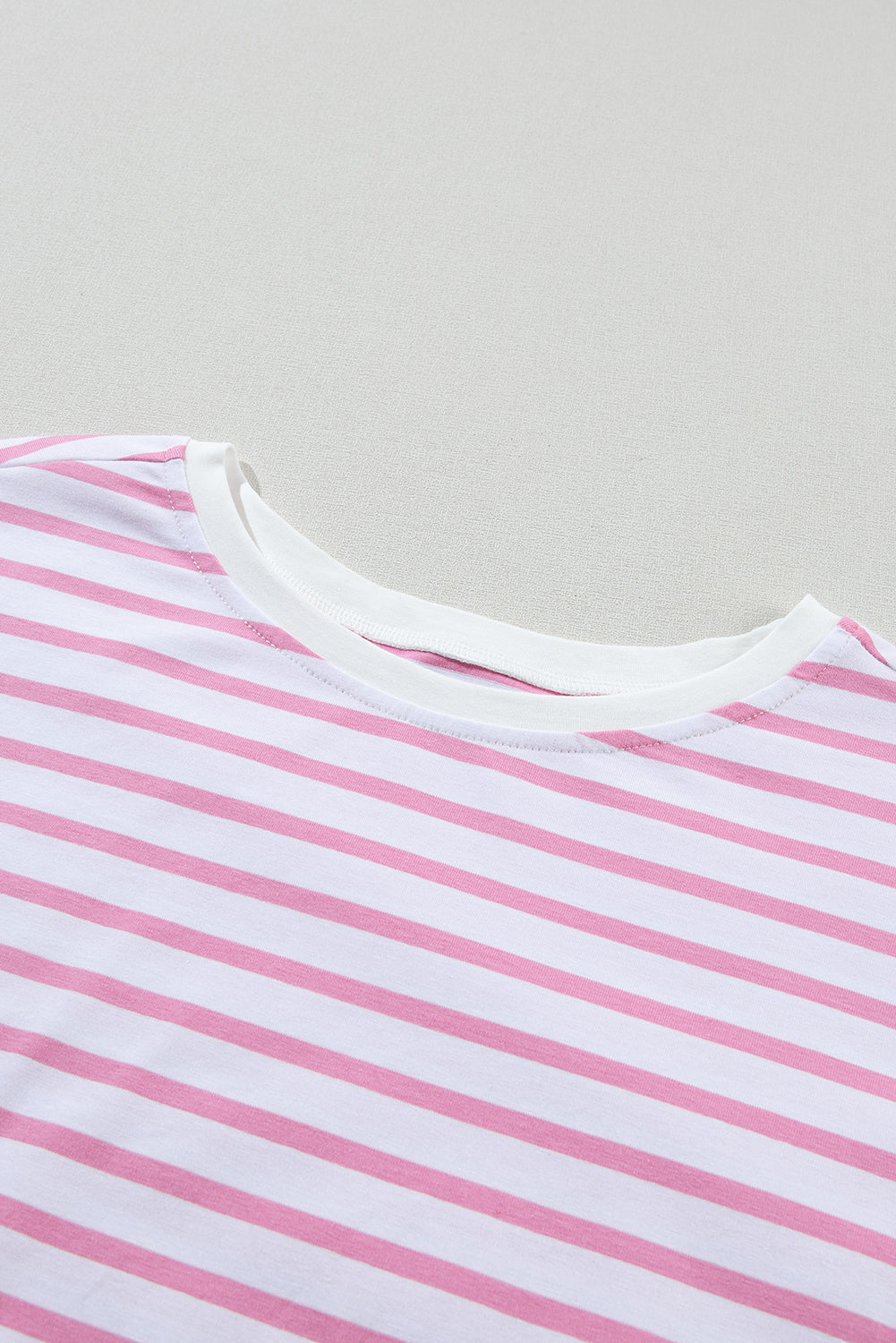 Blue Stripe Colorblock Patchwork Baggy T Shirt