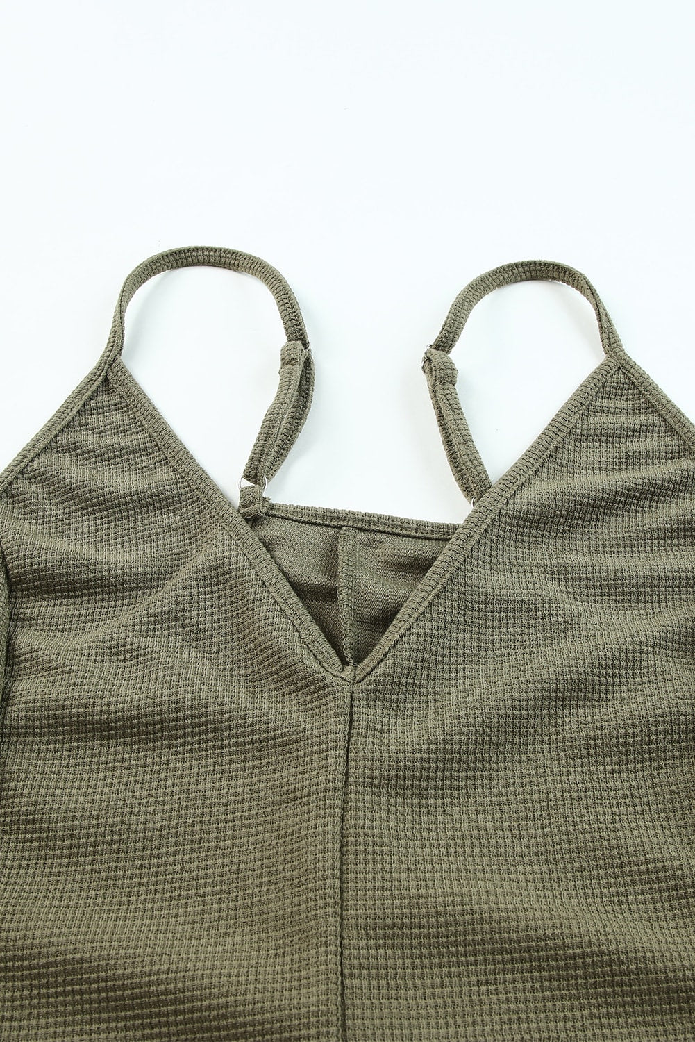 Gray Textured Sleeveless V-Neck Pocketed Casual Jumpsuit