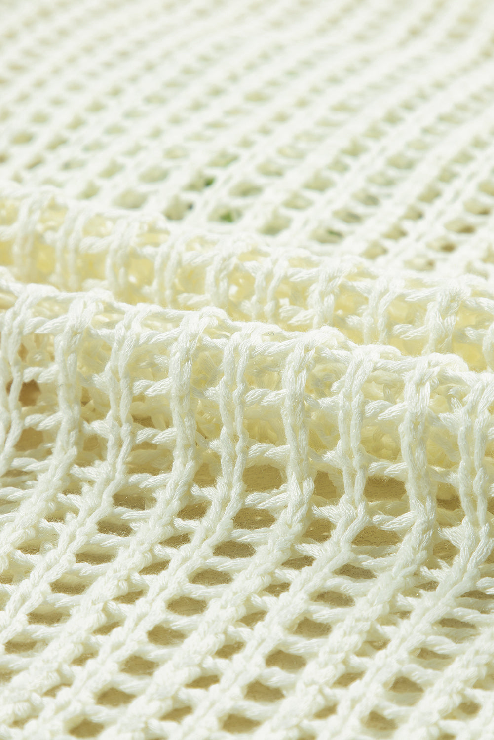 Light French Beige Crochet Flower Hollow-out Sweater T Shirt