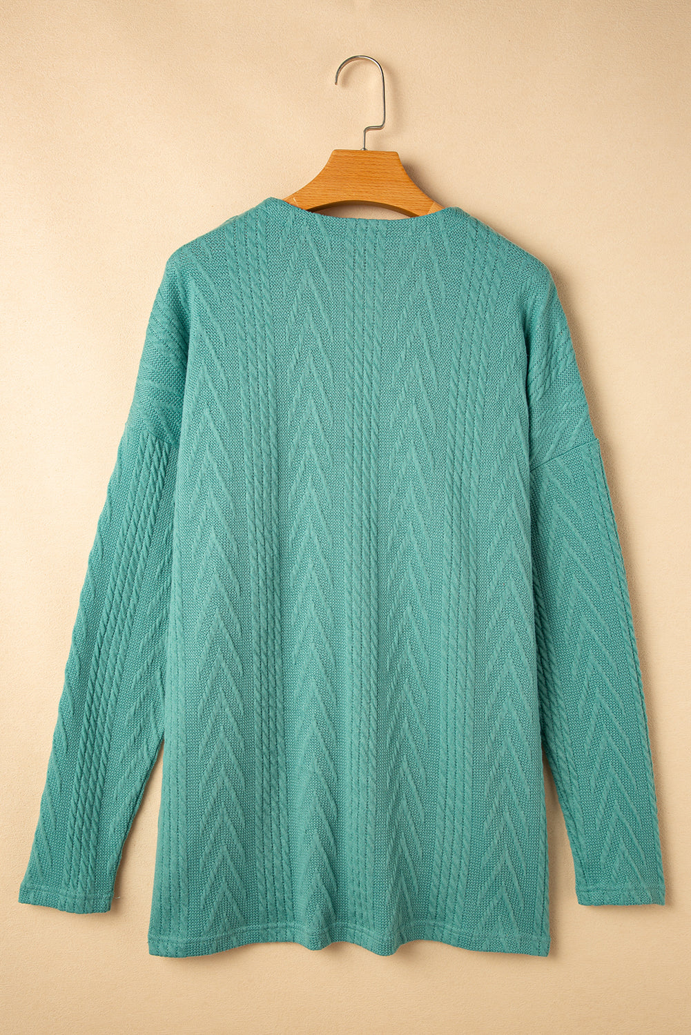 Medium Grey Solid Textured Open Front Cardigan with Pocket