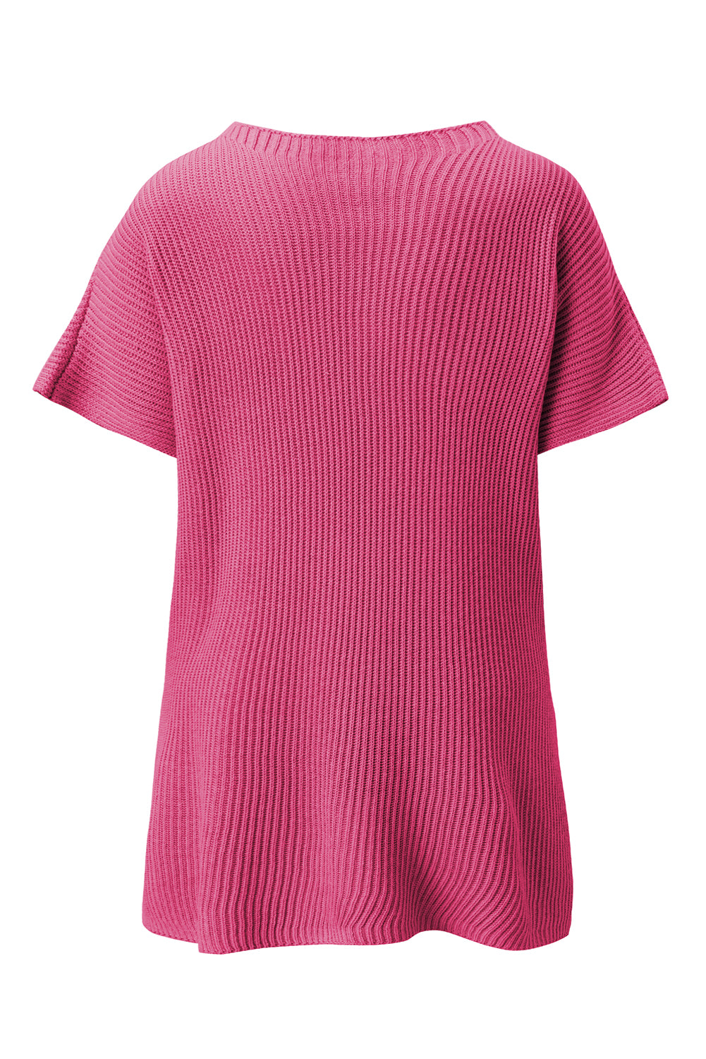 Haze Blue Short Sleeve Side Slit Oversized Sweater