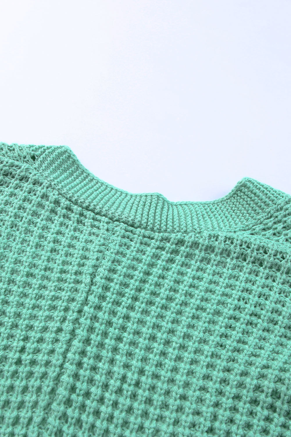 Green Long Line Open Front Knitted Cardigan with Pockets