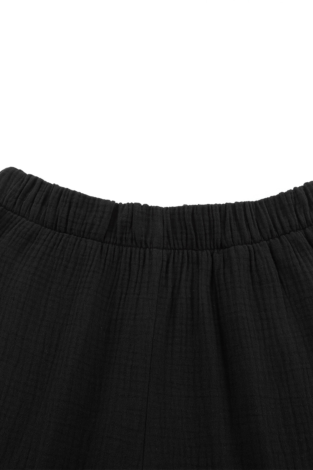 Rose Textured High Waist Ruffled Bell Bottom Pants